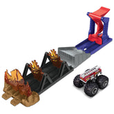 HOT WHEELS MONSTER TRUCK SET FIRE THROUGH